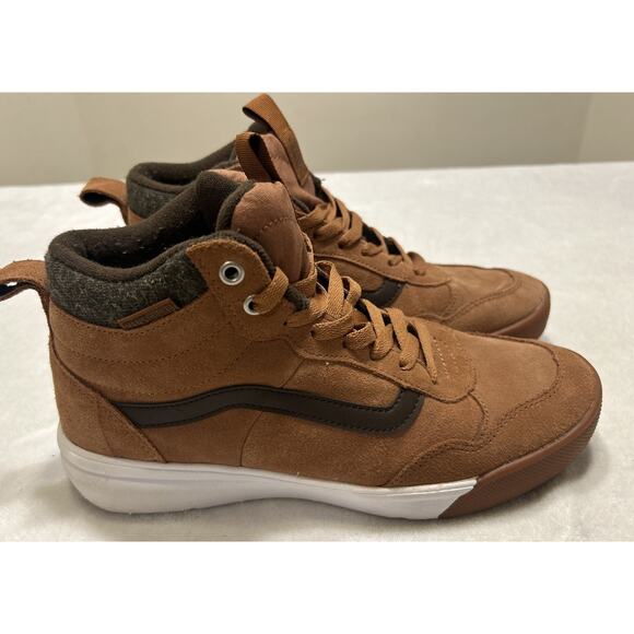 Vans Off The Wall Men’s Size 10 Leather Suede Brown Hi Top Skate Shoes Rare - Picture 1 of 9